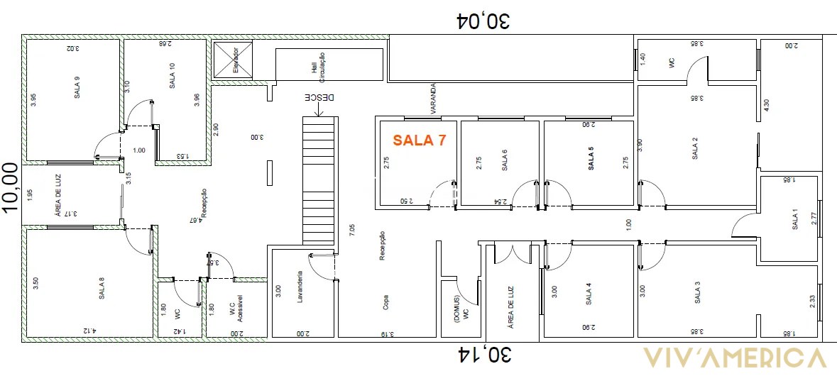 Sala comercial para alugar, 6,8 m² no Jardim dos Colibris