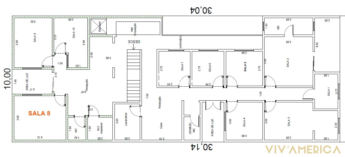 Sala comercial para alugar, 9 m² no Jardim dos Colibris